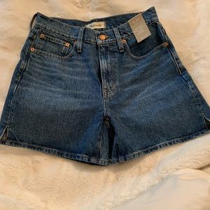 Nwt Madewell Relaxed Mid Length Denim Shorts size 24 kimbrough wash.